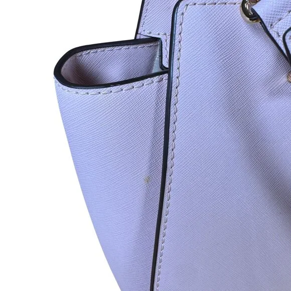 Michael Kors Selma Medium Saffiano Leather Satchel in Pale Pink Gold Hardware - Picture 5 of 13